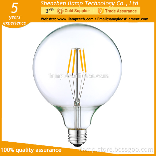 ilamptech 2017 indoor lighting warm light bulb G125 globe led filament bulb FCC UL CE SAA bulb